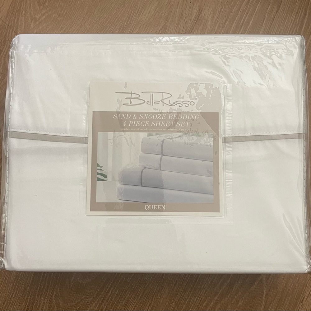 Bella Russo Queen Sheet Set in Crisp White